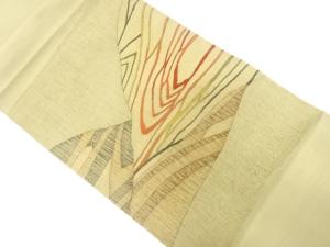 手織り紬抽象模様織出し名古屋帯